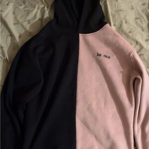 Be Nice Black and Pink Hoodie